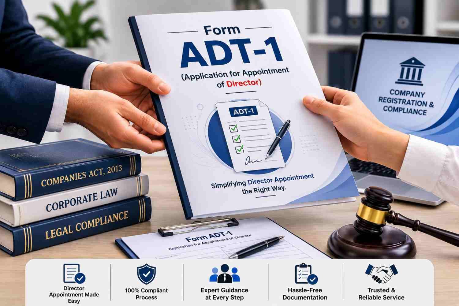 Form ADT-1 filing documents and consultation
