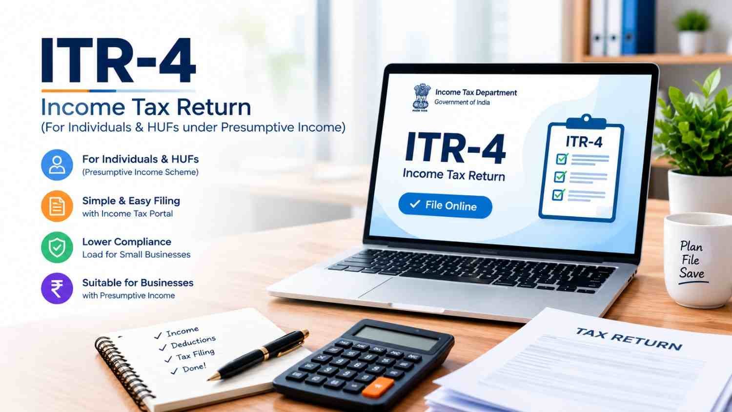 ITR-4 Sugam income tax return filing documents and consultation