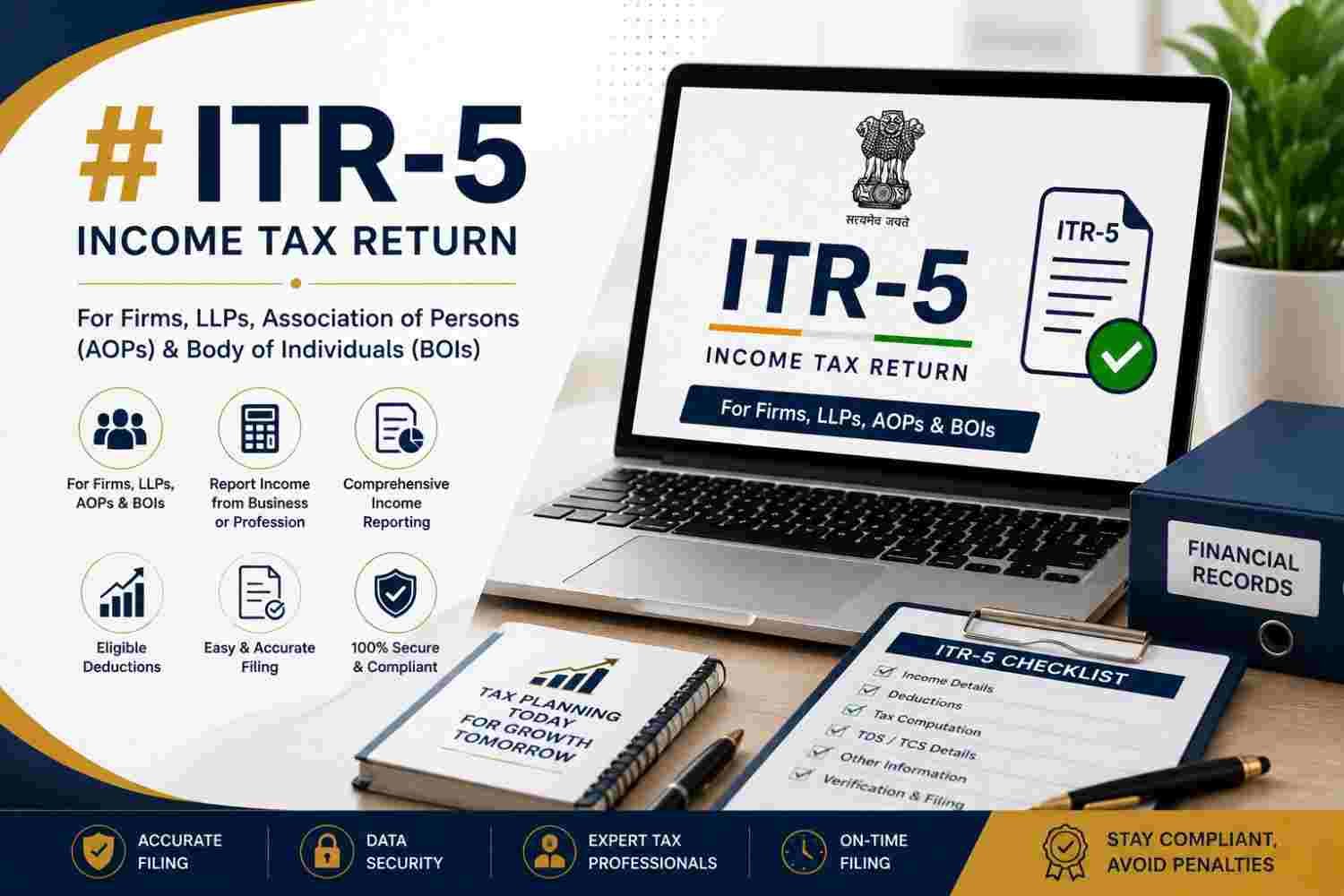 ITR-5 income tax return filing documents and consultation
